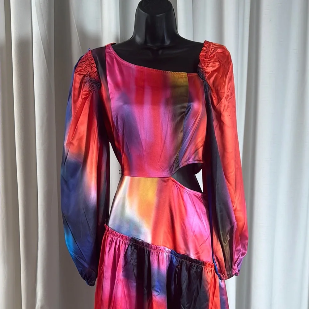 The Drop Women's Multi Print Asymmetrical Neckline Maxi Dress - Picture 6 of 13